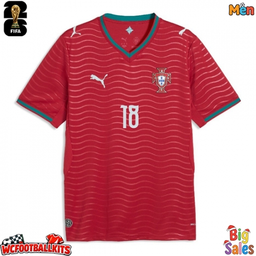 Portugal Pedro Neto #18 Replica Home Stadium Shirt World Cup 2026 Short Sleeve